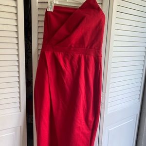 Queen of the City Red Strapless Bodycon Dress